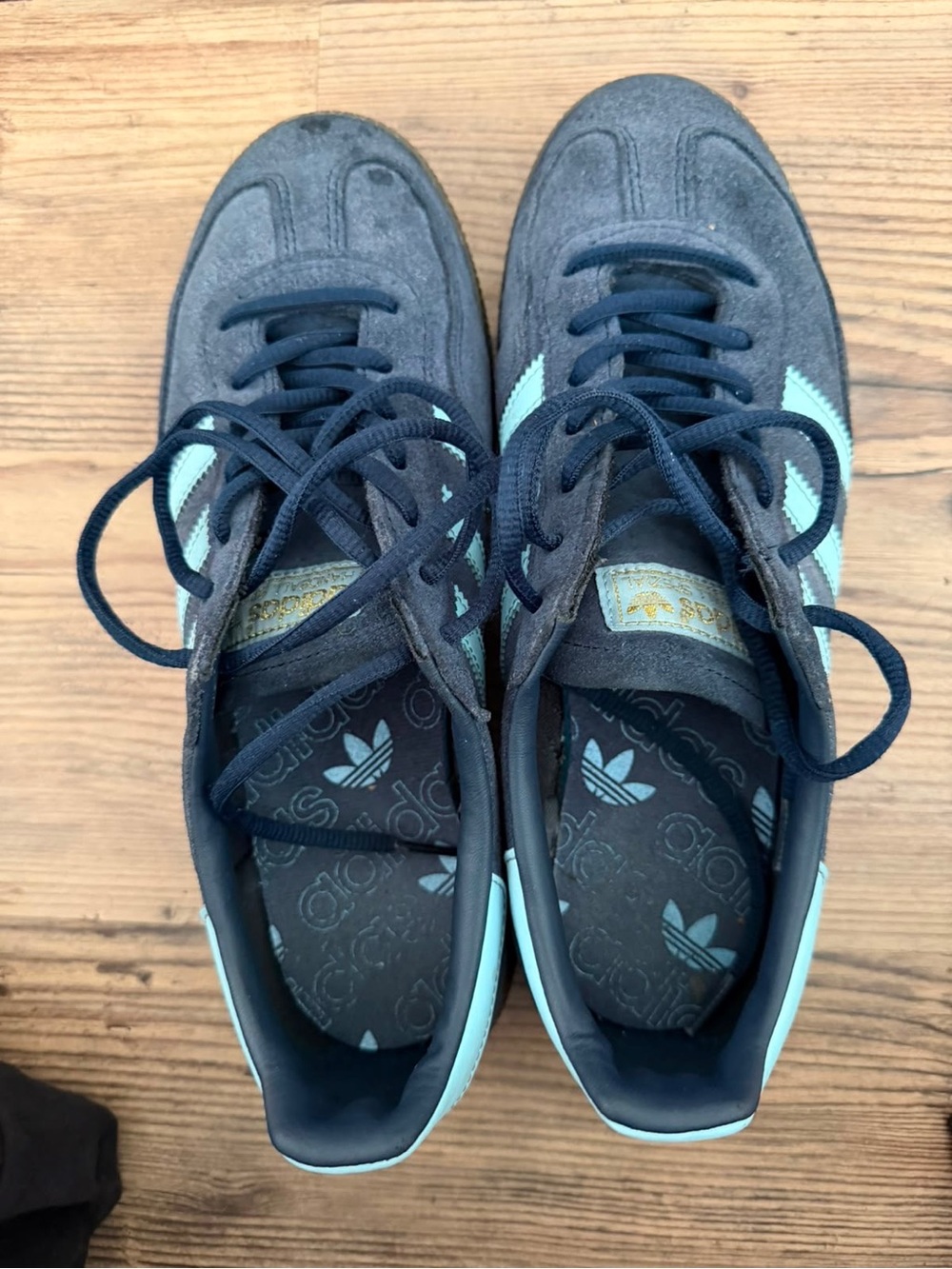 Adidas Gazelle Women's Navy Blue with Mint Green Stripes Sneakers
